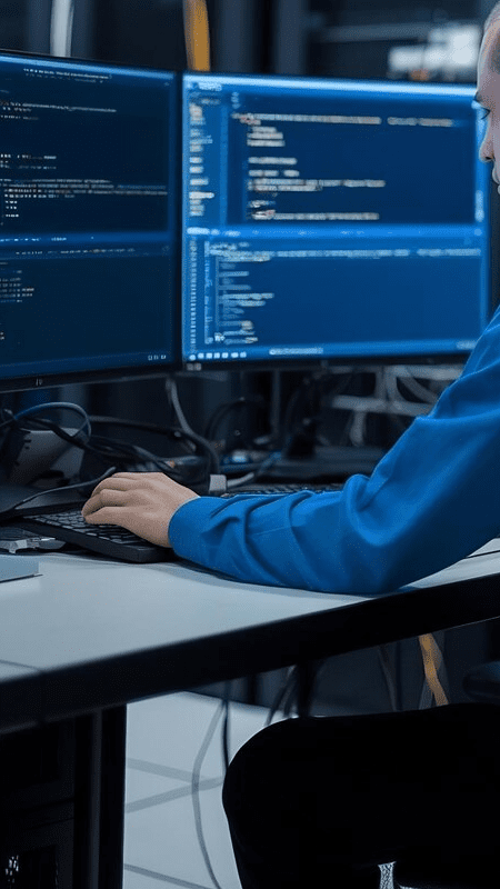 Imagem de um microscópio em um laboratório